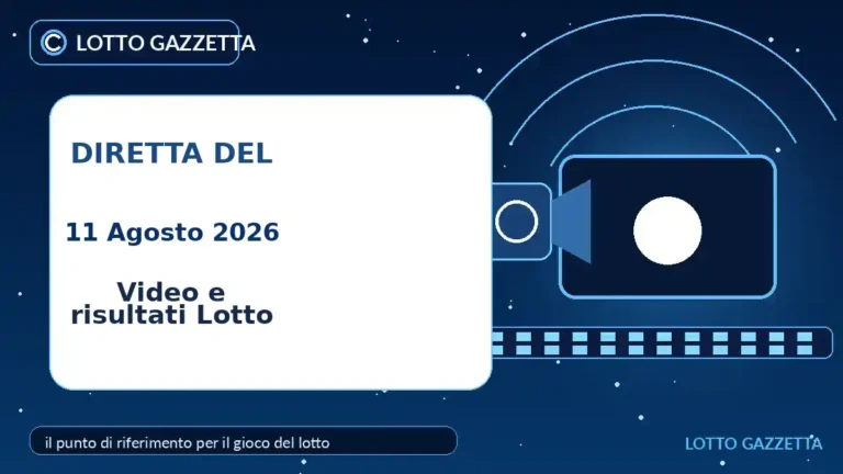 Video e risultati delle estrazioni Lotto del 11 Agosto 2026
