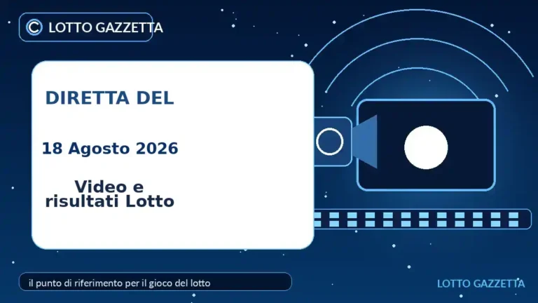 Video estrazioni del Lotto del 18 Agosto 2026